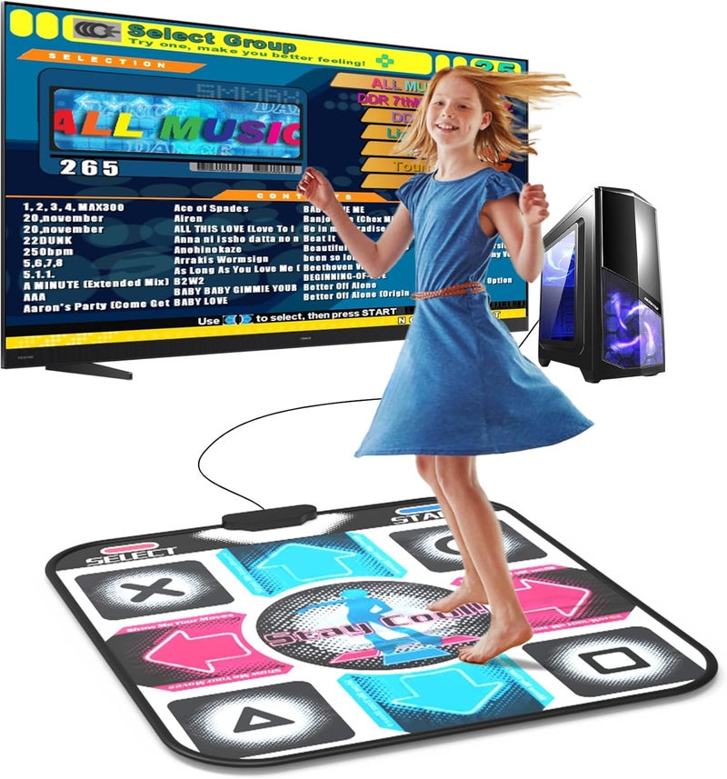 BEBAPOW USB Dance Mat for PC/Computer, Upgraded Dance Pad for Home Entertainment & Exercise, Dancing Game Installer Included, Only Compatible with Windows System (Pattern-A) - Image 1